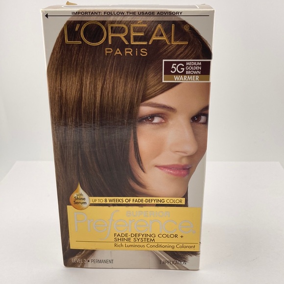 4) Loreal Superior Preference 5G Hair Color Medium Golden Brown Warmer